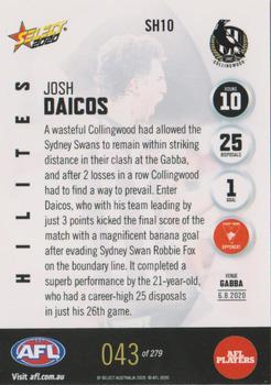 2020 Select AFL Hilites #SH10 Josh Daicos Back